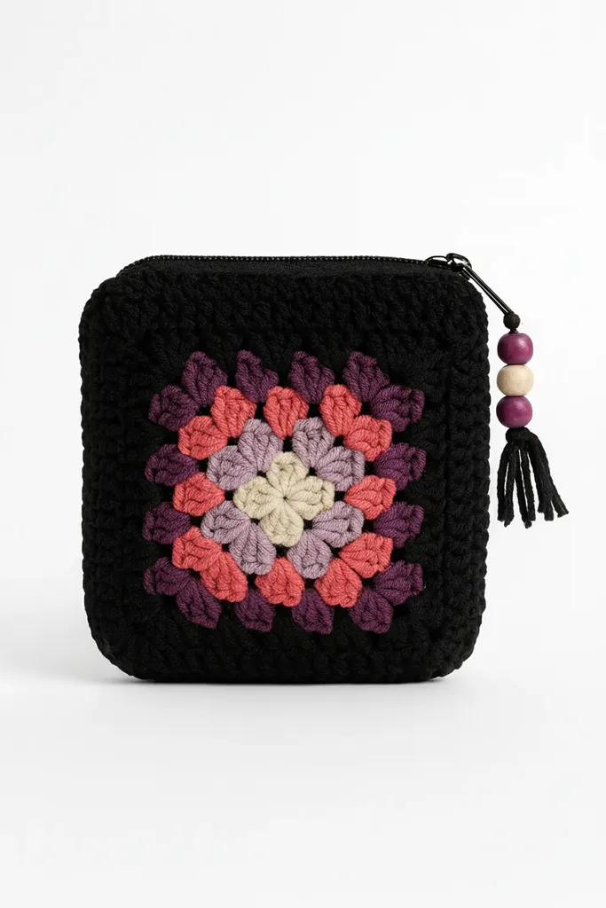 Motifli Astarlı Fermuarlı Cüzdan - 11x11 cm