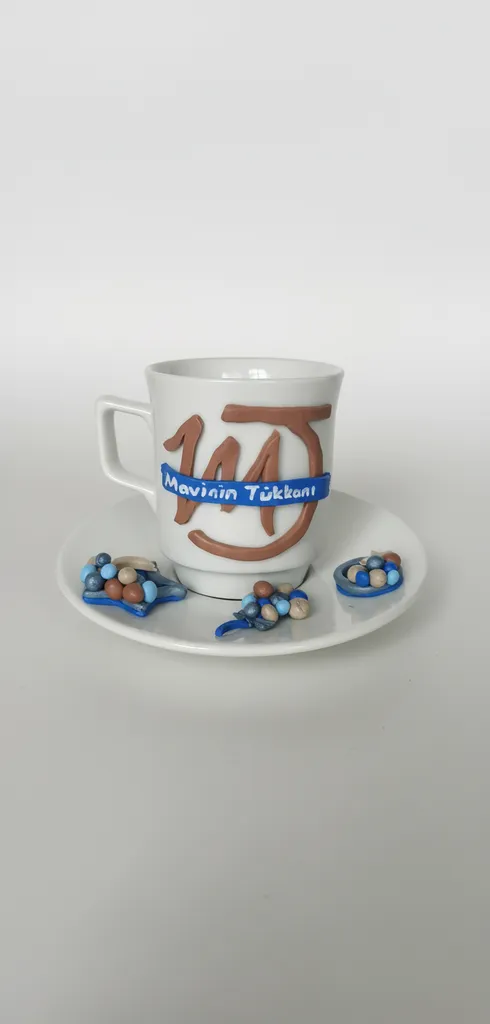 El Yapımı Polimer Kil Kahve Fincanı - Logo ve Özel Tasarımlı Hediyelik Fincan