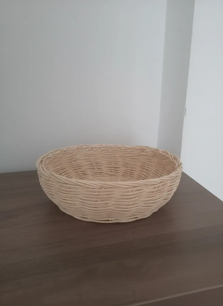 El Yapımı Doğal Bambu Yuvarlak Sepet - Mutfak, Banyo ve Salon İçin