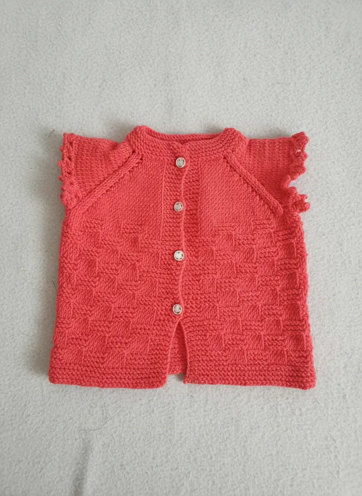 El Örgüsü Turuncu Bebek Yeleği - Dört Mevsim Kullanıma Uygun, Antialerjik İplik