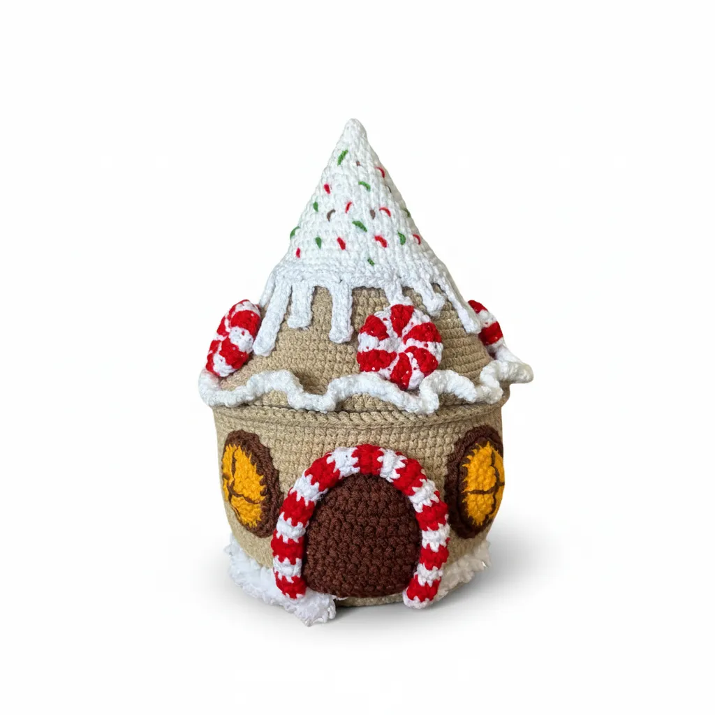 Handmade Crochet Gingerbread House - Christmas Decoration
