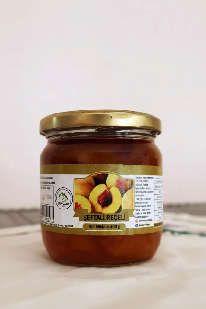 Doğal Ve Lezzetli Şeftali Reçeli - 400g - Kahvaltılık Ve Tatlı Keyfi