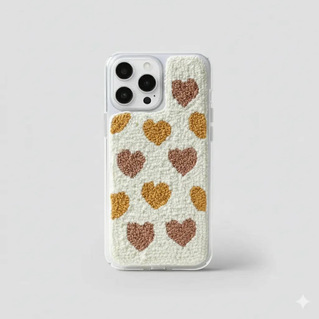 iPhone 11 Pro Max Uyumlu Sarı Kalp Desen Punch Telefon Kılıfı