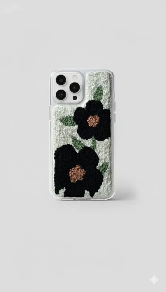 iPhone 15 Pro Max Compatible Floral Pattern Punch Phone Case
