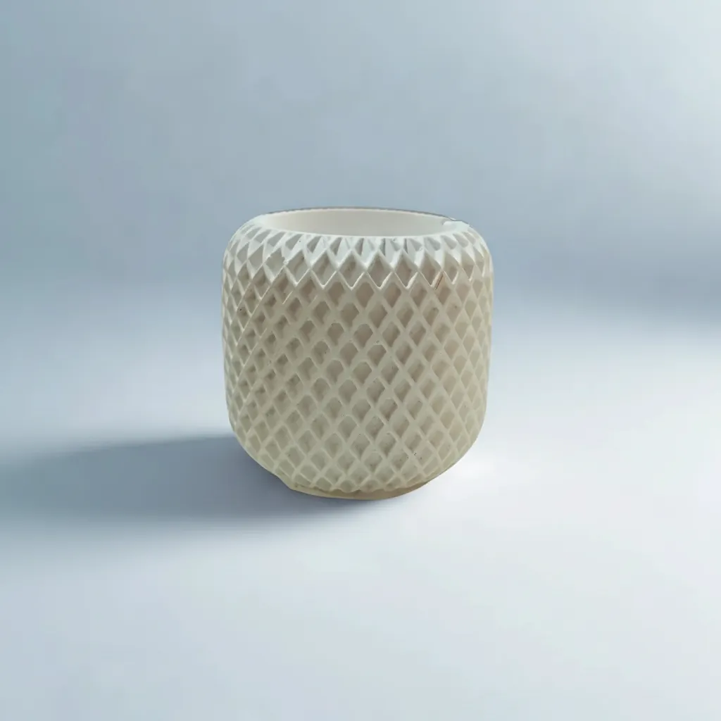 El Yapımı Baklava Desenli Seramik Saksı - Dekoratif Mini Saksı & Kalemlik