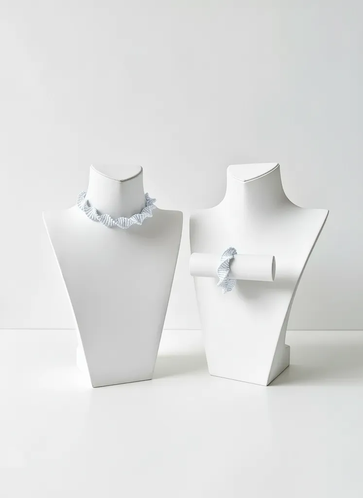 Beyaz Spiral Choker Kolye ve Bileklik Takı Seti