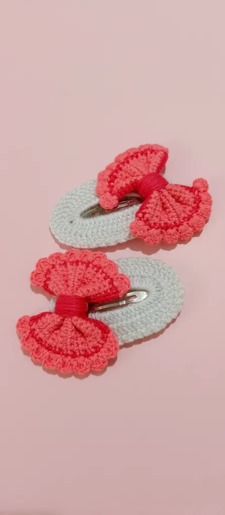 Pink Bow Detailed Snap Hair Clip 2-Piece Set