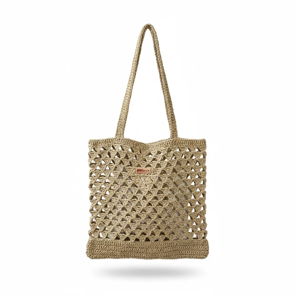 Raffia Rope Beach Bag - File Patterned, Stylish and Useful