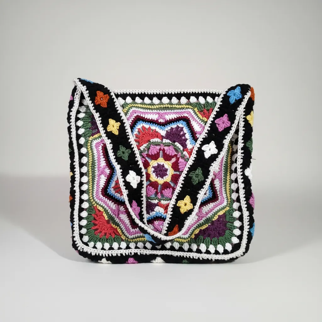 Mandala Desenli Otantik Omuz Çantası - Bohem Tarzı Çanta