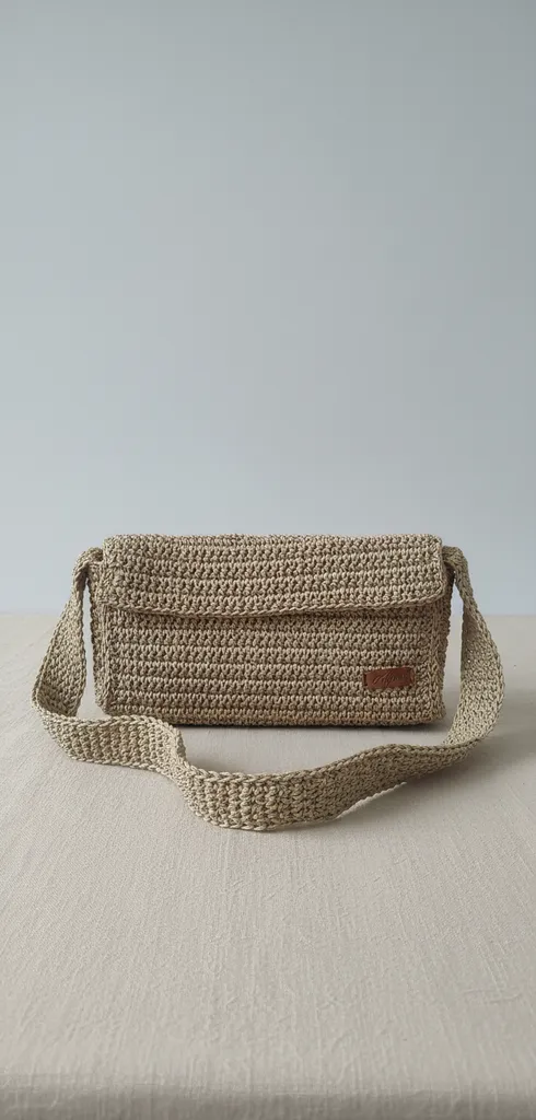 Bej Kağıt İp Omuz Çantası - Şık ve Hafif Tasarım