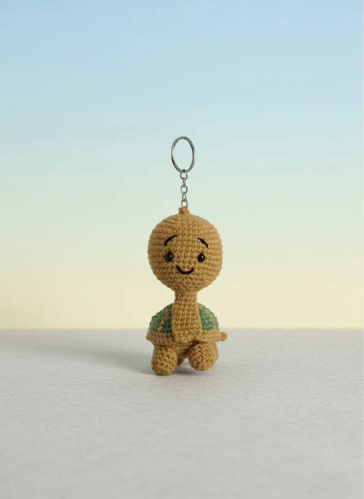Sevimli Örme Tosbik Anahtarlık - Amigurumi Tekniğiyle El Yapımı Hediye