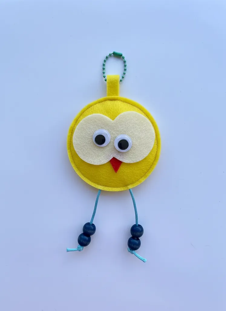 Sarı Civciv Figürlü Dolgulu Keçe Anahtarlık