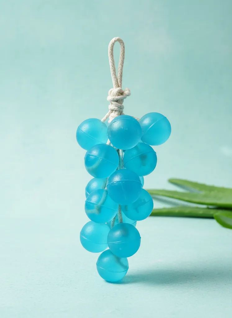 El Yapımı Salkım Üzüm Sabunu Mavi Renkli Doğal Gliserinli Aloevera Kokulu