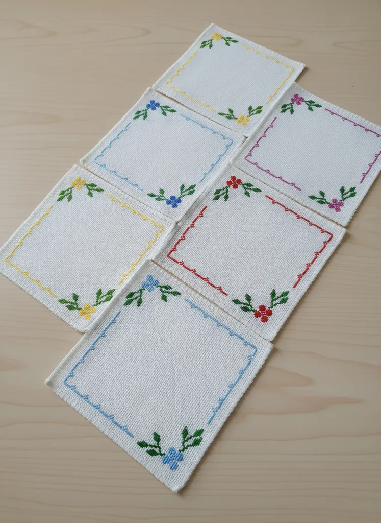 Etamin İşlemeli Sunum Peçetesi 6'lı Set - El Emeği Göz Nuru