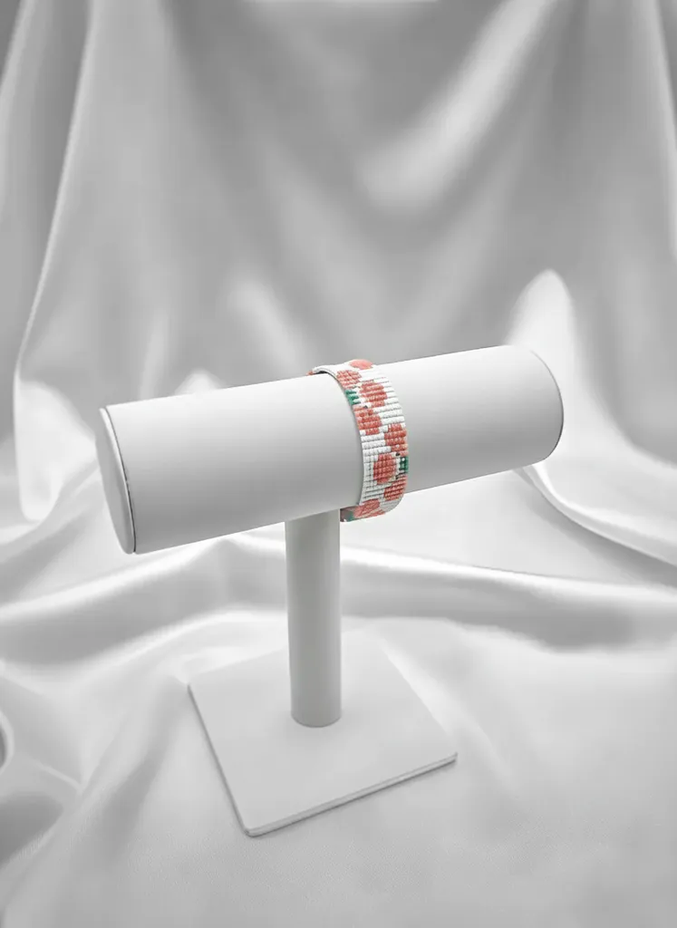 Miyuki Boncuklu Yarım Papatya Desenli El Yapımı Bileklik