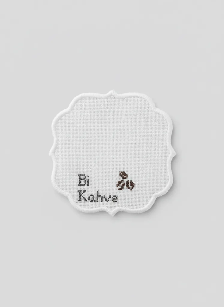 Kahve Temalı Kanaviçe Sunum Peçetesi - El Emeği 6 Adet Set