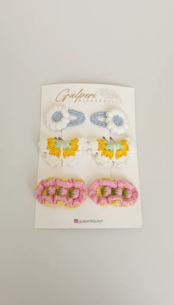 Braided Girl Hair Clip Set - Flower, Butterfly and Fruit Pattern