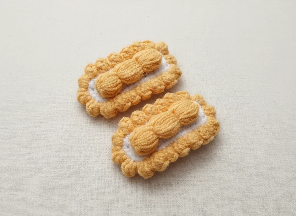 Sarı Örgü Toka - Kıskaçlı, El Yapımı Saç Aksesuarı