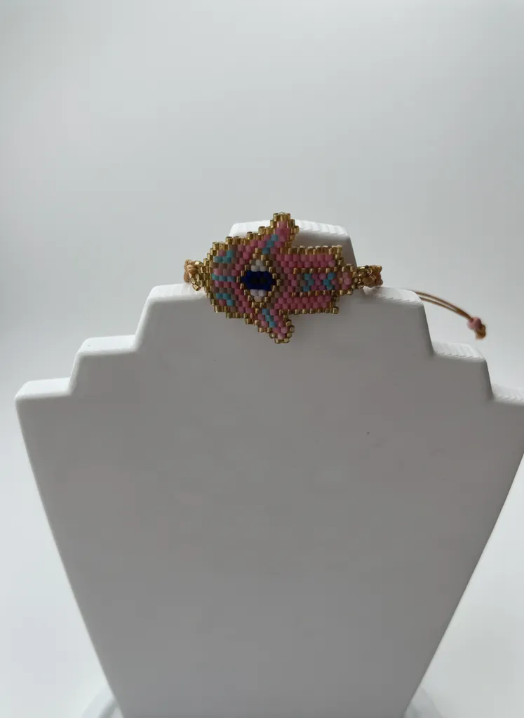 Nazar Boncuklu Miyuki Bileklik - Fatma Ana Eli Figürlü El Emeği