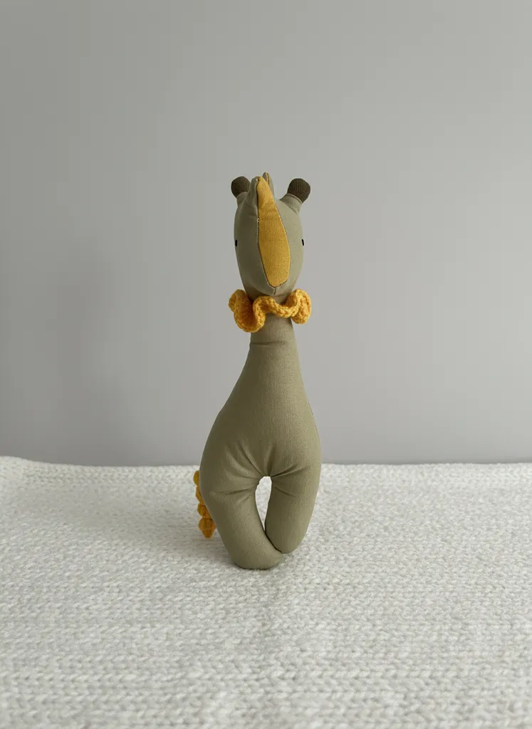 Zeytin Yeşili Dinozor Eğitici Oyuncak - Pamuklu ve El Yapımı