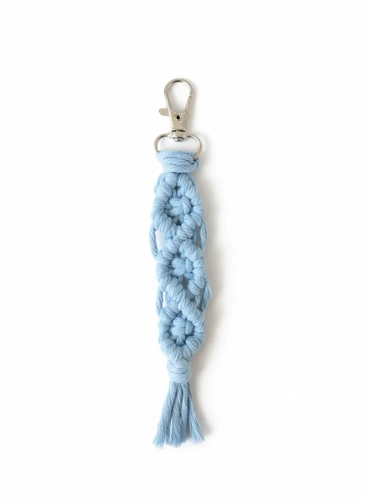 20 Blue Macrame Keychains - Handmade Bohemian Style Bag Accessory