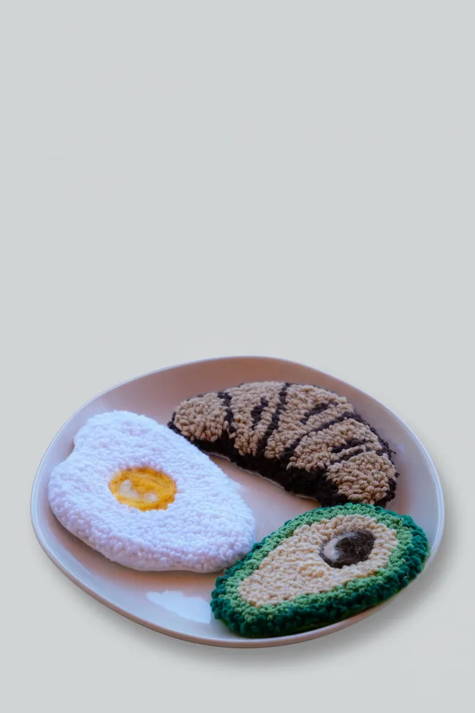 Mutfak Dekorasyon El Emeği Amigurumi Magnet Seti - Kahvaltılık Temalı