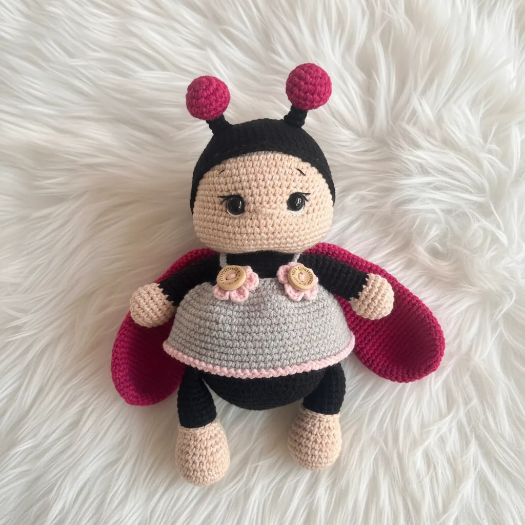 Örme Amigurumi Uğur Böceği Oyuncak Bebek - El Yapımı Hediye