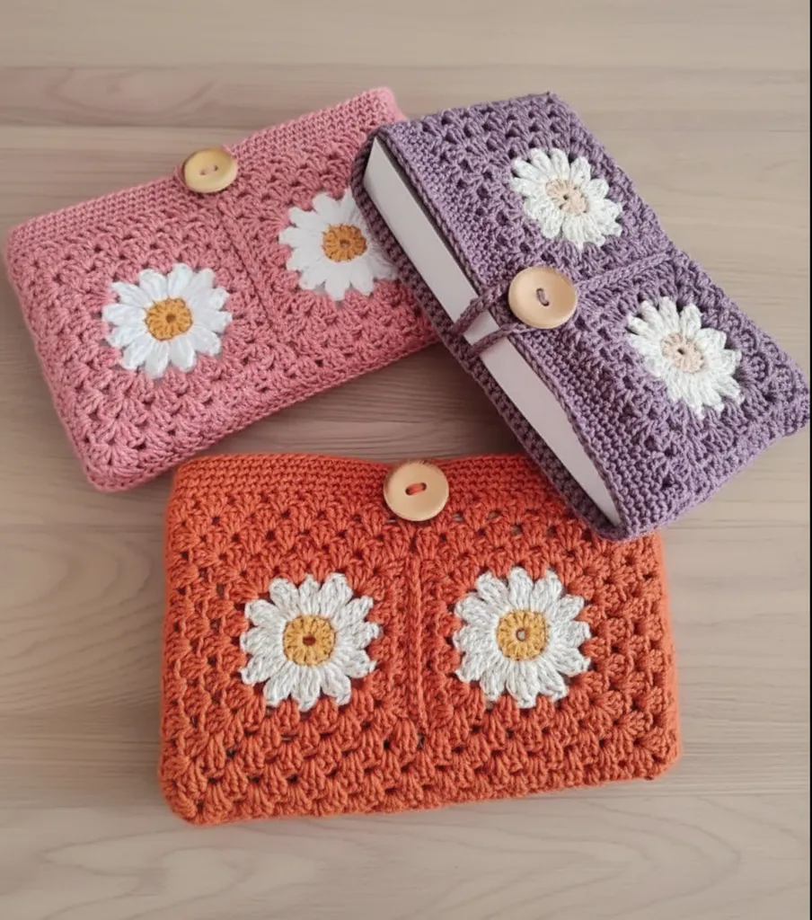 Örgü Desenli Kitap/Tablet Kılıfı - Turuncu, Pembe, Mor Renk Seçenekleri