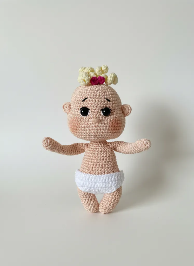 Örme Bebek Oyuncak - Yenidoğan Kız Bebek Amigurumi Bebek Oyuncak