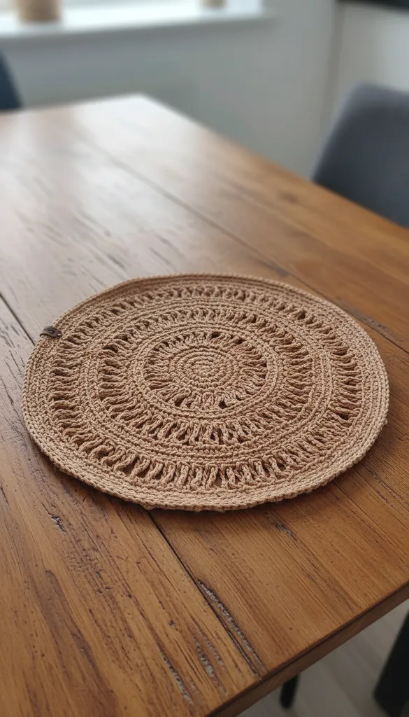 Yuvarlak Hasır Supla - El Emeği Dekoratif Masa Servis Altlığı