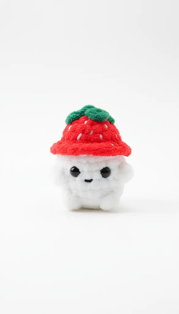 Cute Plush Strawberry Mushroom Toy - Decorative Handmade Gift