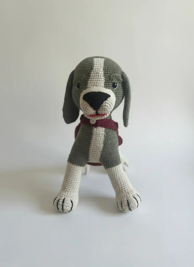 Yeşil Tonlarda Örgü Köpek Amigurumi Oyuncak - El Emeği