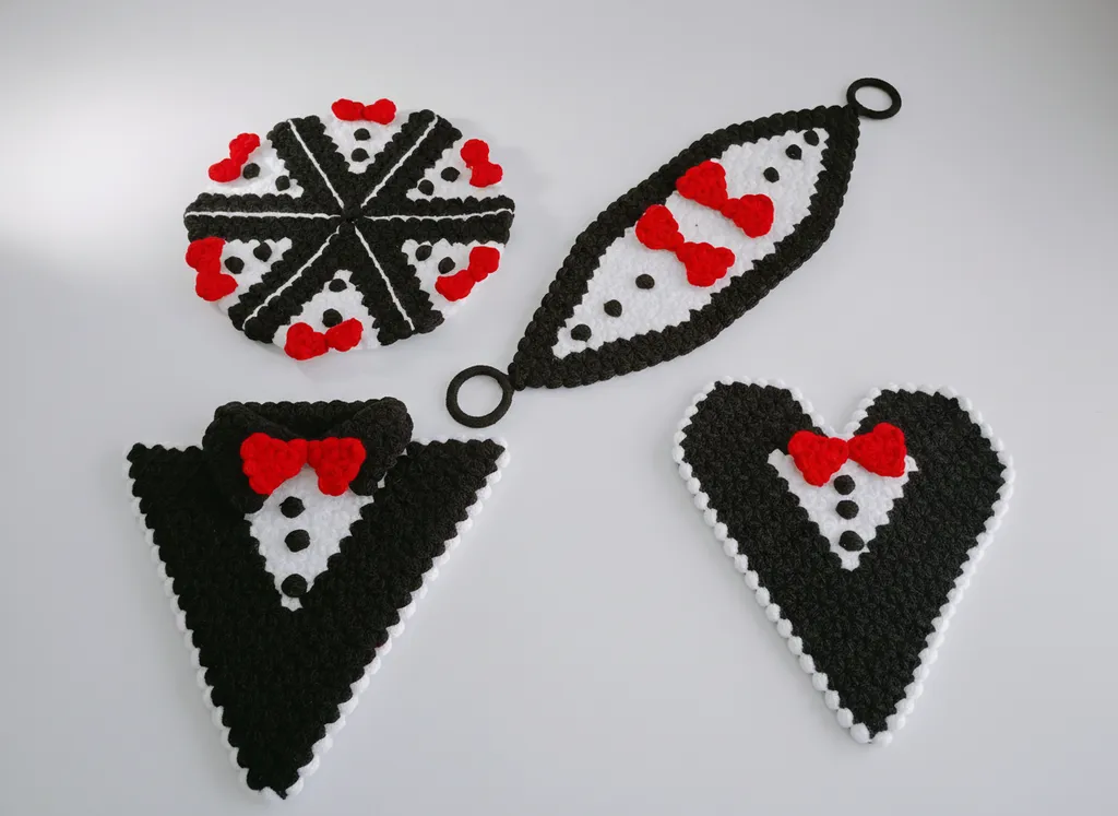 Siyah Beyaz Damat Lif Seti - Çeyizlik Banyo Lifleri (4'lü)