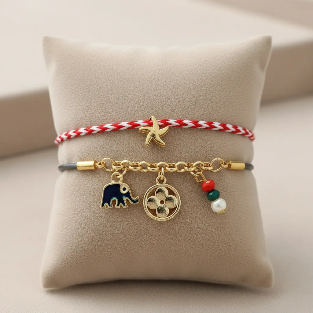 Marteniçka, Elephant Clover Figure Lucky Bracelet, New Year Gift Bracelet
