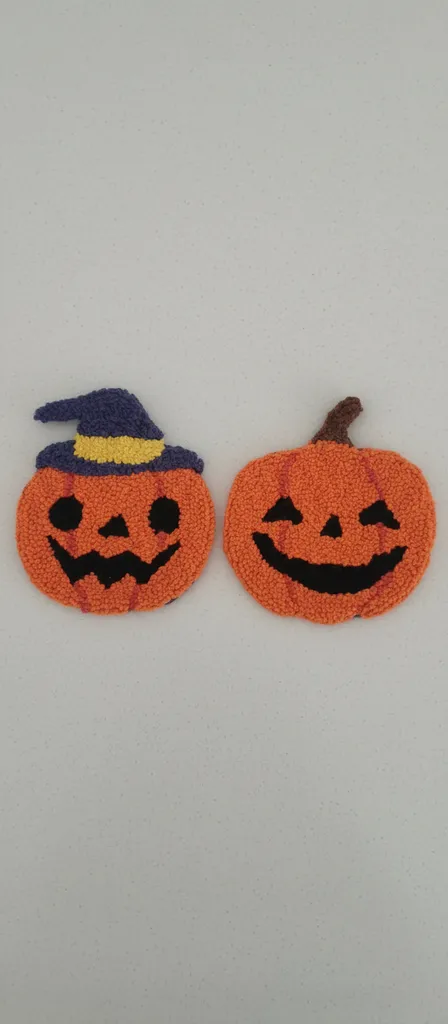 Turuncu Balkabağı Bardak Altlığı - Halloween Temalı Keçe Tabak Altlığı