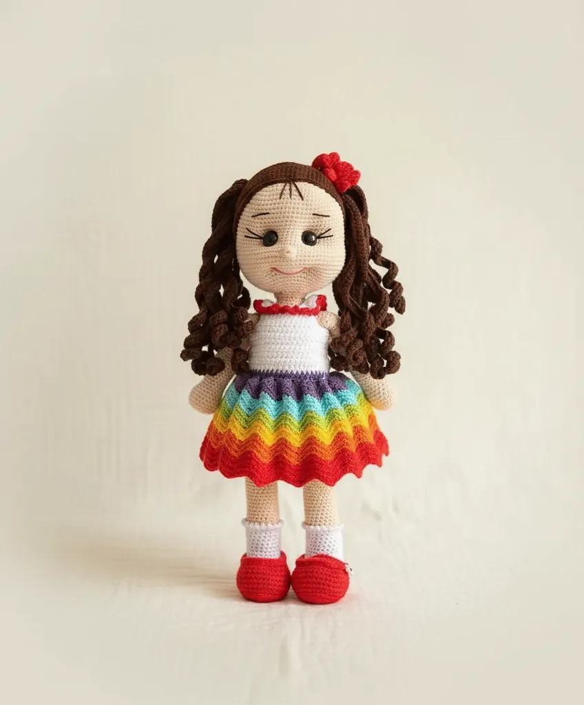 Colorful Hand-Knitted Amigurumi Zeynep Doll Toy - 40 cm