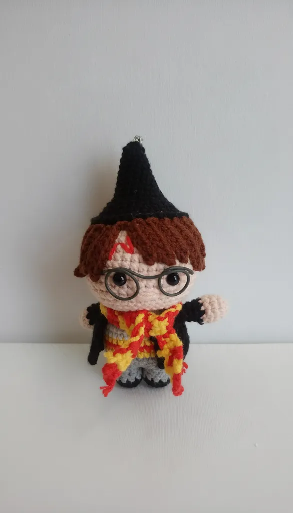 Knitted Harry Potter Keychain - Handmade Gift from Cotton Yarn
