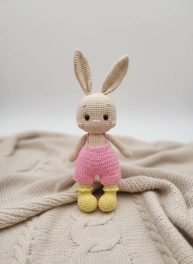 Sevimli Amigurumi Romeo Tavşan Bebek Oyuncak - El Emeği Örgü