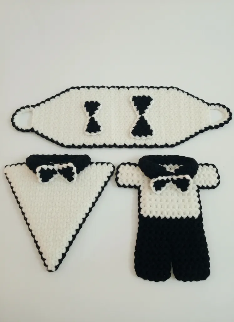 Örgü Damat Lif Takımı - Kristal Yün ile El Emeği 3'lü Set