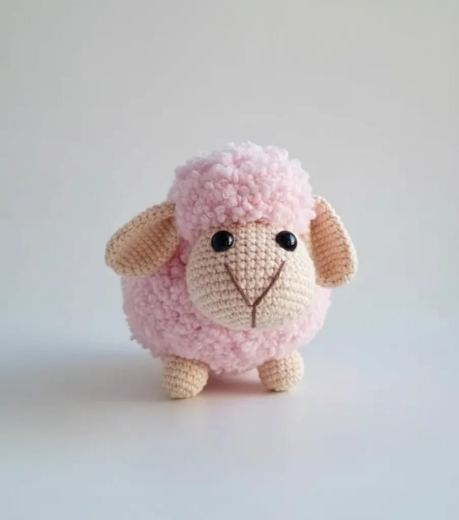 Örgü Pembe Kuzucuk Oyuncak Bebek - Amigurumi El Emeği Hediye