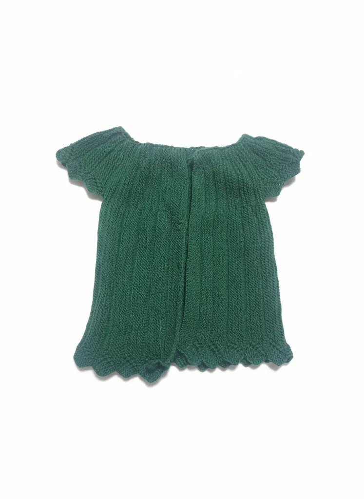 Yeşil Örgü Bebek Yeleği Kolsuz - El Emeği Bebek Giyim