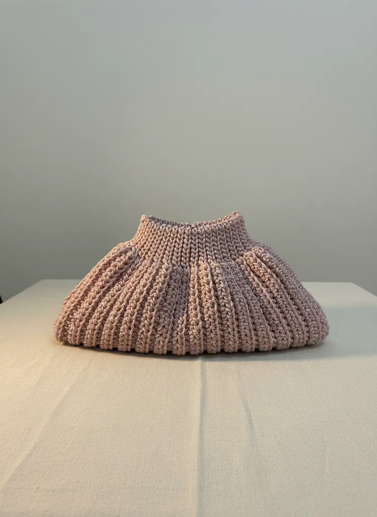 Pembe Simli Makrome Örgü Omuz Çantası - El Emeği Kore Tarzı