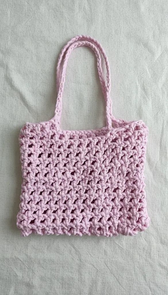 Pudra Rengi Örgü Veronika Çanta - El Emeği Makrome Tasarım