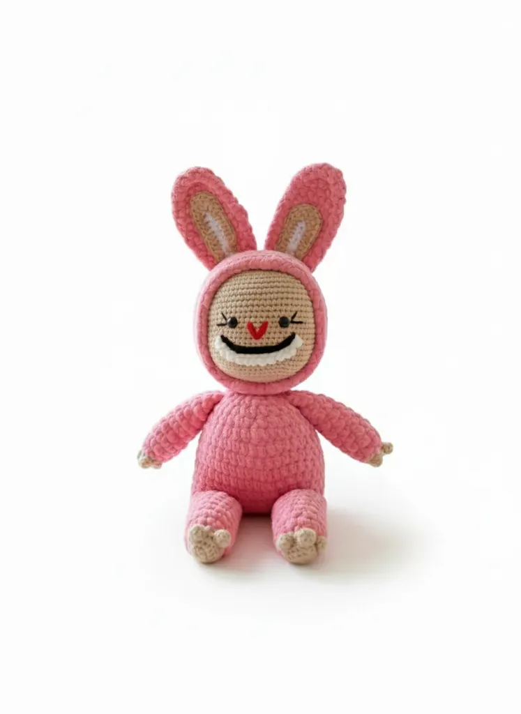 Pembe Kadife Amigurumi LABUBU Oyuncak Bebek - El Yapımı Hediye