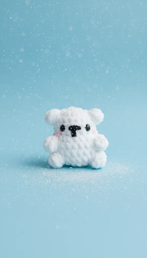 Beyaz Örgü Kutup Ayısı Amigurumi Oyuncak - El Yapımı Hediye