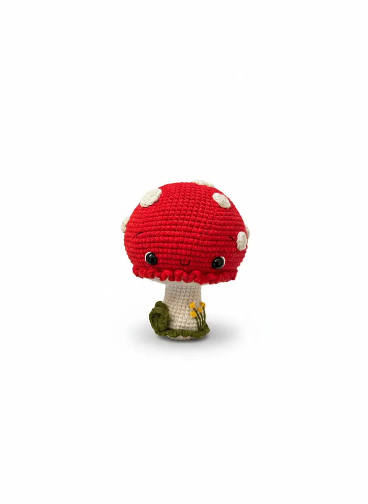Kırmızı Mantar Amigurumi Oyuncak - Pamuk İpliği El Emeği Bebek Oyuncak