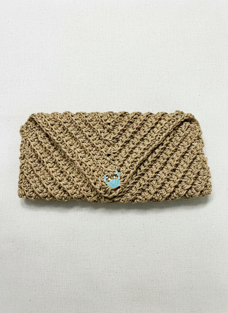 Hand-knitted Wallet and Glasses Case from Paper Yarn - Lined