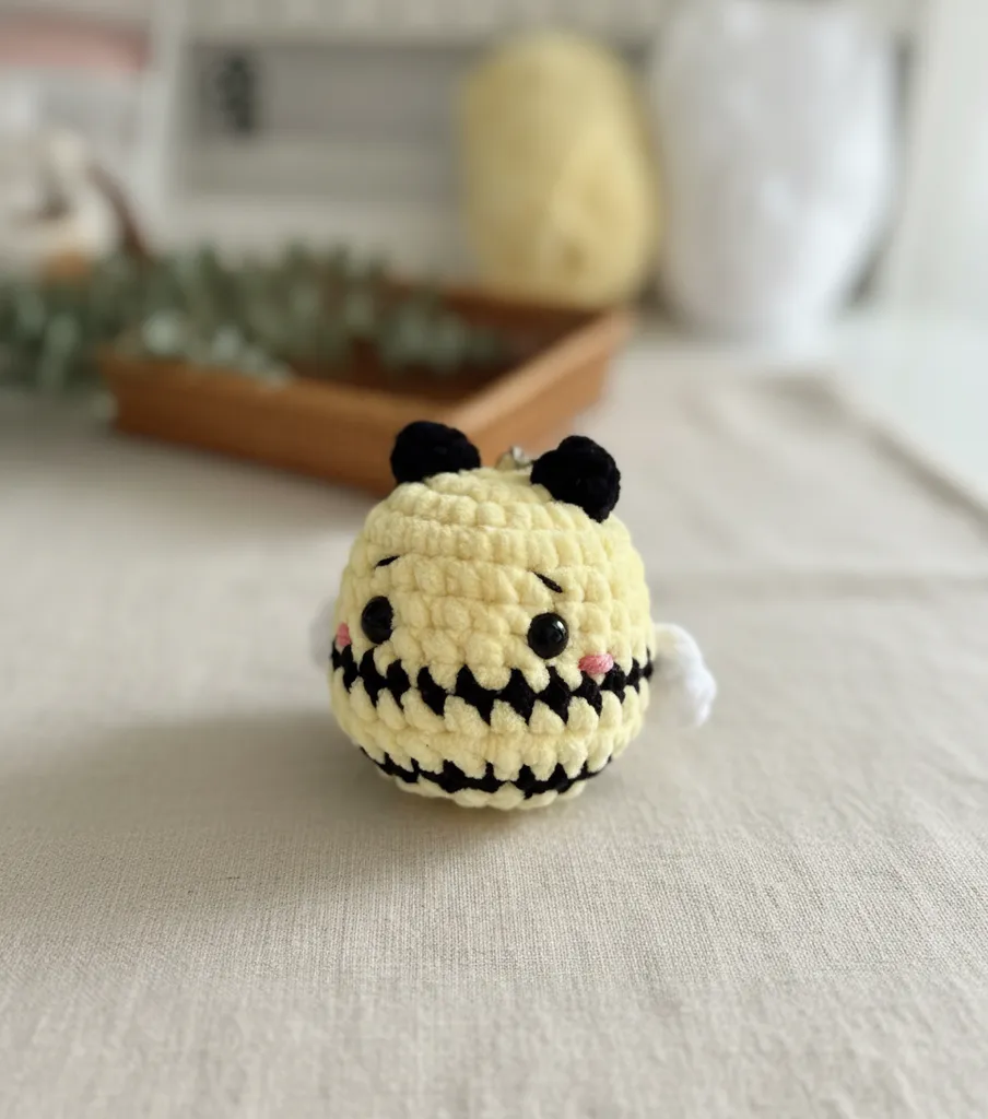 Sarı Peluş Mimikyu Anahtarlık - 10 cm Boyutunda, El Örmesi