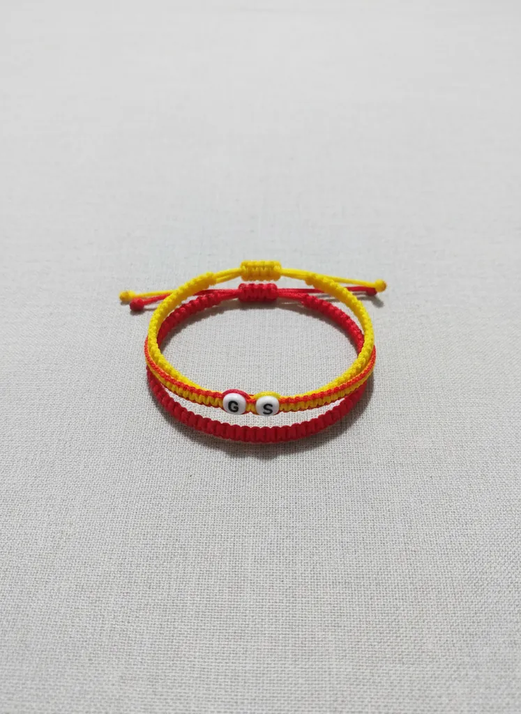Galatasaray Colors Macrame Braided Bracelet Set - 3-Piece Combo