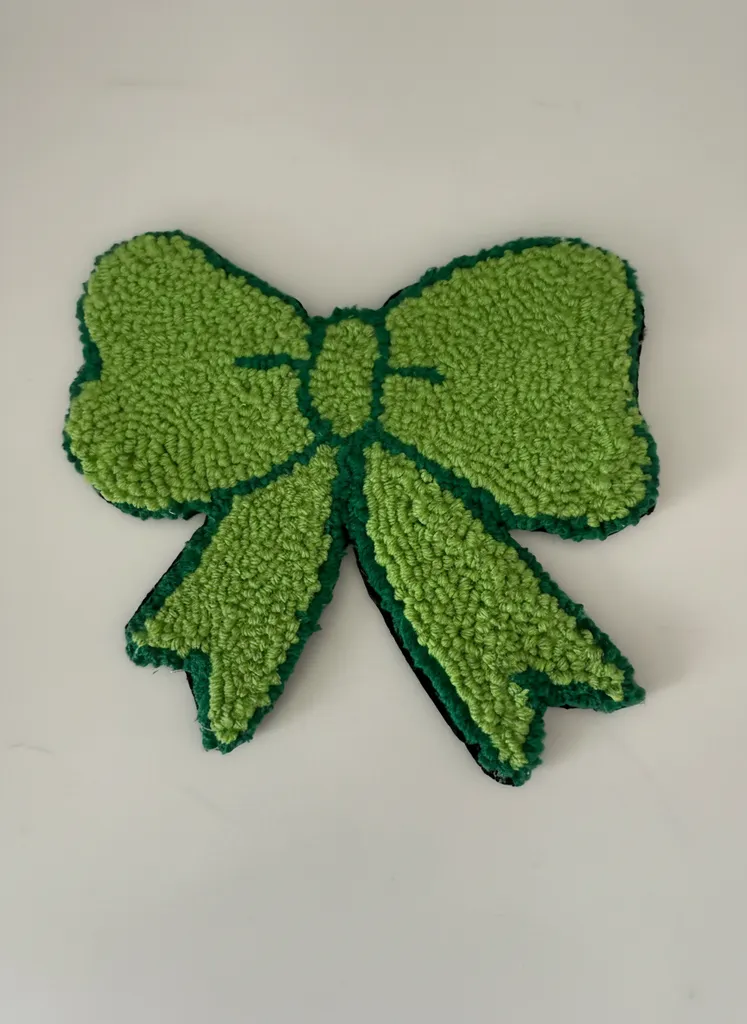 Yeşil Renkli Kurdele Bardak Altlığı - Punch Nakışı El Emeği